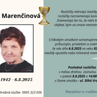 Posledná rozlúčka s Annou Marenčinovou