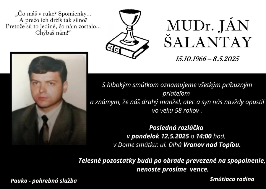 Posledná rozlúčka MUDr. Jánom Šalantayom