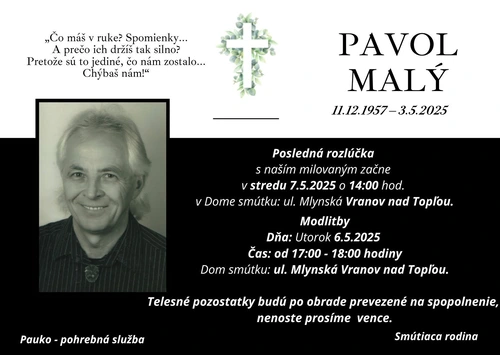 Posledná rozlúčka s Pavlom Malým