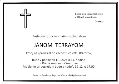 Posledná rozlúčka s Jánom Terrayom