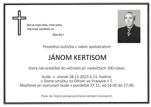 Posledná rozlúčka s Jánom Kertisom