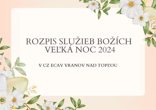 Rozpis SB Veľká Noc 2024